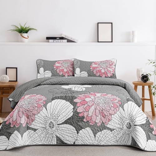 Anibedding Floral Printed Quilts Queen Size