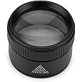 30X Portable Handheld Magnifier Optics Lens Loupes Magnifiers Dome Magnifying Glass for Jewelry Scope Stamps Seniors Reading Newspapers Crafts Watch Repair (30X 36MM)