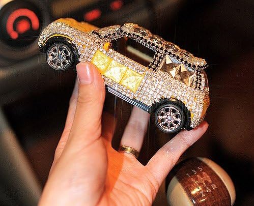 High-grade Diamond Jewelry Ornaments Car Perfume Seat Rhinestones (yellow)