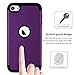 ULAK iPod Touch 7th Generation Case, iPod Touch 6 Case, Heavy Duty Shockproof High Impact Protective Case with Dual Layer Soft Silicone + Hard PC for Apple iPod Touch 7/6/5, Purple