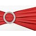 Emart 12pcs Polyester Spandex Banquet Wedding Party Chair Sashes Bows Elastic Chair Bands with Buckle Slider Sashes Bow (Red)