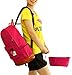 Moolecole Leather & Canvas Backpack School Bag with Cat's Ears Design Rose
