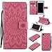 iPhone 8 Plus Case,iPhone 7 Plus Wallet Case, Sun Pattern Embossed PU Leather Magnetic Flip Cover Card Holders & Hand Strap Wallet Purse Case for iPhone 7 Plus / 8 Plus [5.5 Inch] - Pink