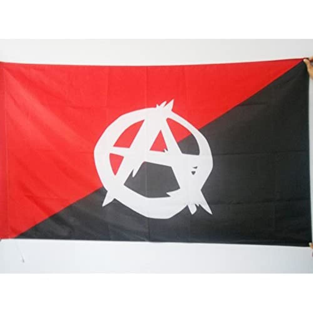 AZ FLAG - Anarcho Syndicalism Movement Anarchist symbol Flag - 2x3 Ft - anarcho-syndicalist Banner with Sleeve - 100% Polyester - Fade Resistant - Vivid Colors - 2' x 3' Feet - 90x60 Cm
