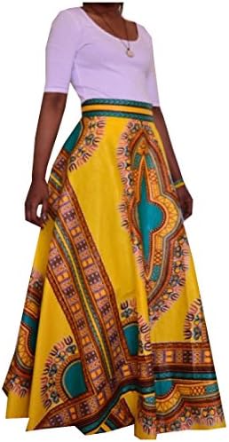 RSunshine Women's Chic Floor Length African Fitted Dashiki Maxi Skirt AS1 XL