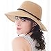 FURTALK Womens Wide Brim Sun Hat with Wind Lanyard UPF Summer Straw Sun Hats for Women