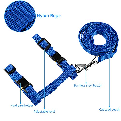 image for Love Pet Home Cat Harness, Adjustable Harness Nylon Strap Collar with 