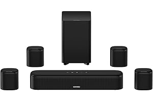 ULTIMEA 7.1ch Virtual Surround Sound Bar, Sound Bar for TV with 4 Surround Speakers, Surround Sound System for TV, App Contro