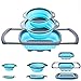 Collapsible Colander - Over the kitchen sink strainer - Silicone Kitchen Strainer Set of 3-6 quart,3 Quart and 2 Quart for Draining Pasta, Vegetable and Fruit(Blue)