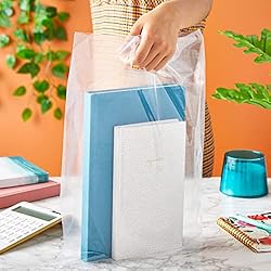 Juvale 100 Pack Clear Gift Bags with Handles, 12 x