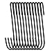 RuiLing 12-Pack 4.2 Inches Black Antistatic coating Steel S hook Cookware Universal Pot Rack Hooks Sturdy Hanging Hooks - Multiple uses for Kitchenware, Pots, Utensils, Plants, Towels