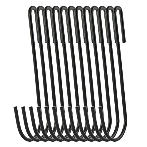 RuiLing 12Pack 4.2 Inches Black Antistatic coating Steel S hook