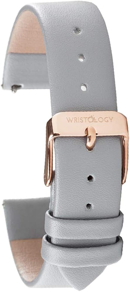 WRISTOLOGY Leather Watch Band Straps - Quick Release - Replacement for Mens or Womens Choose Color and Width 14mm, 16mm, 18mm, or 20mm