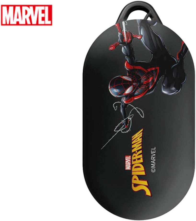 DMK Marvel Plastic Galaxy Buds/Buds+ Plus Case Cover, Compatible with Samsung Galaxy Buds/Buds+ Plus, fit, Hard Protective Case, Full Body Protection (Spiderman Black2)