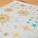 COKOHAPPY 5 Sheets Metallic Temporary Tattoo 150+ Universal Sun Moon Star Gold Silver Shine Beach Armband