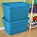 Sterilite 17364306 30 Gallon/114 Liter Tote, Blue Aquarium, 6-Pack