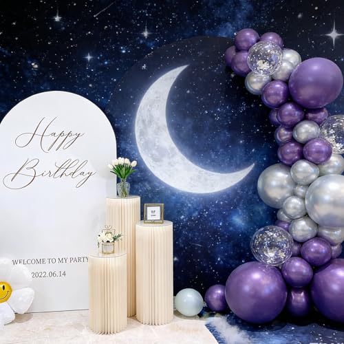 3Pcs Cardboard Cylinder Stands, Foldable Round Pedestal Columns, Plinth Pillars Table for Birthday Party Wedding Ceremony Baby Shower Display Decoration, White