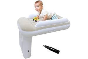 Toddler Airplane Bed Travel Essentials: GEMGO Portable Kids Beds Airplane with Air Pump - Inflatable Baby Airplane Bed Fits Most Seats for Plane Car