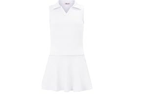 LIONJIE Kids Girls Tennis Golf Dress Outfit Sleeveless Dress with Pockets Athletic Skorts and Polo Tank Top Sets