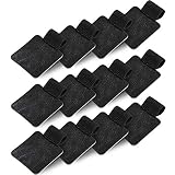 Gejoy 12 Pieces Self-Adhesive Pen Loop Holder Faux Leather Pen Holder with Elastic Loop for Notebooks, Journals and Calendars (Black)