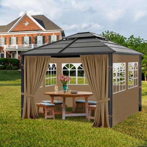 Aonear Gazebo Privacy Curtains 10x12 with PVC Windows Review: Universal Replacement Side Walls image 13