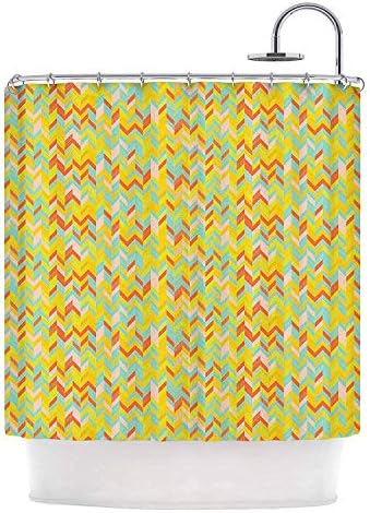 Flaun Allison Soupcoff Chevron Pop Yellow Pattern Shower Curtain,