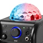 VONYX-SBS50B-PLUS-Karaoke-Machine-Speaker-System-Set-with-LED-Disco-Lights-Bluetooth-and-Handheld-Microphone-USB-MP3-Battery-or-Mains-Portable-Singing-Machine-Black