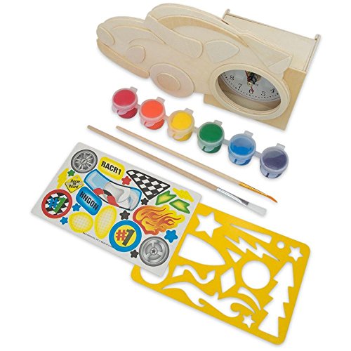 4.5" x 7.5" Unfinished Blank Wooden Race Car Clock