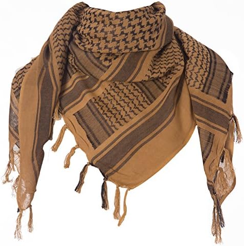 Leonal Premium Men Wrap Shemagh Square Head Neck Scarf (khaki)