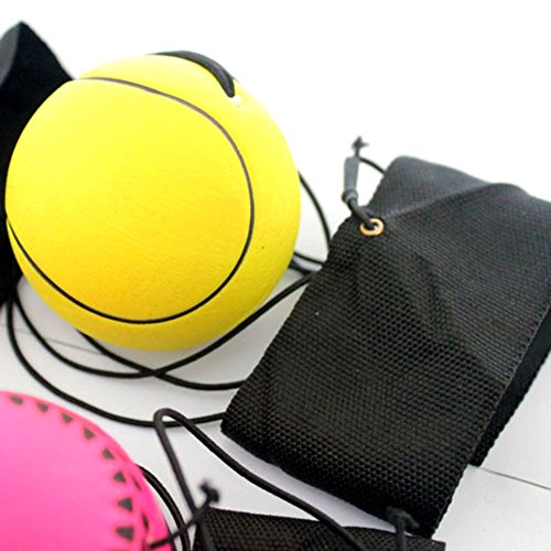 Wenasi 1PCS Bouncy Wrist Band Ball ,Rubber High Bounce with Velcro Wrist & Elastic String Rebound for Finger Exercise,Children Gift Sport Toy Balls (Random Color) - Thumbnail 5