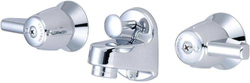 Central Brass Two Handle Ledge Back Lavatory Faucet Chrome With
