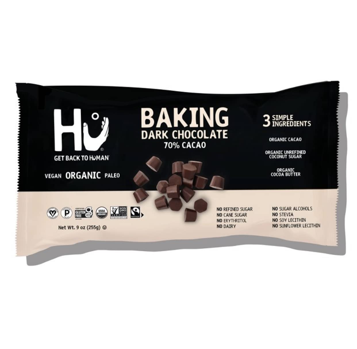 Hu No Added Sugar Dark Chocolate Baking Gems Pack Keto