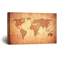 Canvas Wall Art World Map Canvas Prints Home Artwork Decoration for Living Room,Bedroom - 12x18 inches