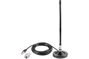 Long Range 27MHz Heavy Duty Magnetic Base Station Soft Whip CB Radio Antenna Kit for Cobra Midland Uniden Maxon President Anytone Vehicle Car Truck Mobile Handheld CB Radio Police Scanner, Eifagur