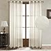 Dreaming Casa Natural Linen Sheer Curtains for Bedroom Solid Semi Sheer Grommet for Living Room 2 Panels 84 inches Long, 52