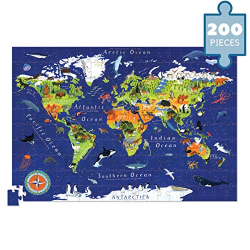 Crocodile Creek World Map Jigsaw Puzzle and Matching Poster 200