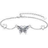 Cuoka Butterfly Bracelet for Women 925 Sterling Silver Stylish Simplicity Drip Oil Butterfly Jewelry for Women
