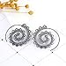 MengPa Fashion Bohemian Spiral Earrings Round Tribal Hoop Jewelry for Women (Black)