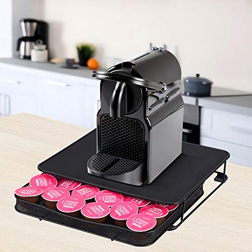 Dailyart Kapselhalter, kompatibel mit 72 nespresso Kapseln oder 36 Dolce Gusto Kapseln, Metall Kaffeepadhalter 6 Reihen… – Bild 4