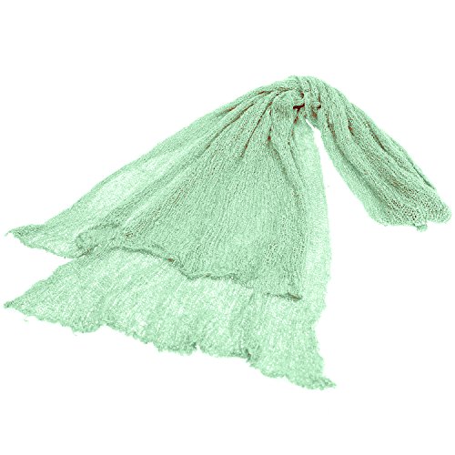 Newborn Baby Photography Props - Long Ripple Wrap Blanket and Lace Beads Headband (OneSize, Pink+Green)