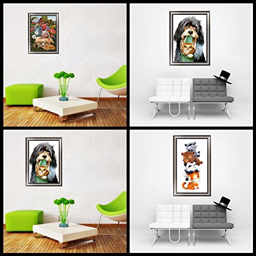 Chige DIY 5D Diamond Painting Kit, Cross Stitch Craft Kits Rhinestone Embroidery Wall Stickers Pasted Picture Drawing for Living Room Craft Home Wall Decor (Christian - 7) (Animal) - Thumbnail 4