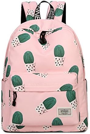 Kofuti Lightweight Cute School Backpack for Boys and Girls Fashion Print Bookbag Cactus