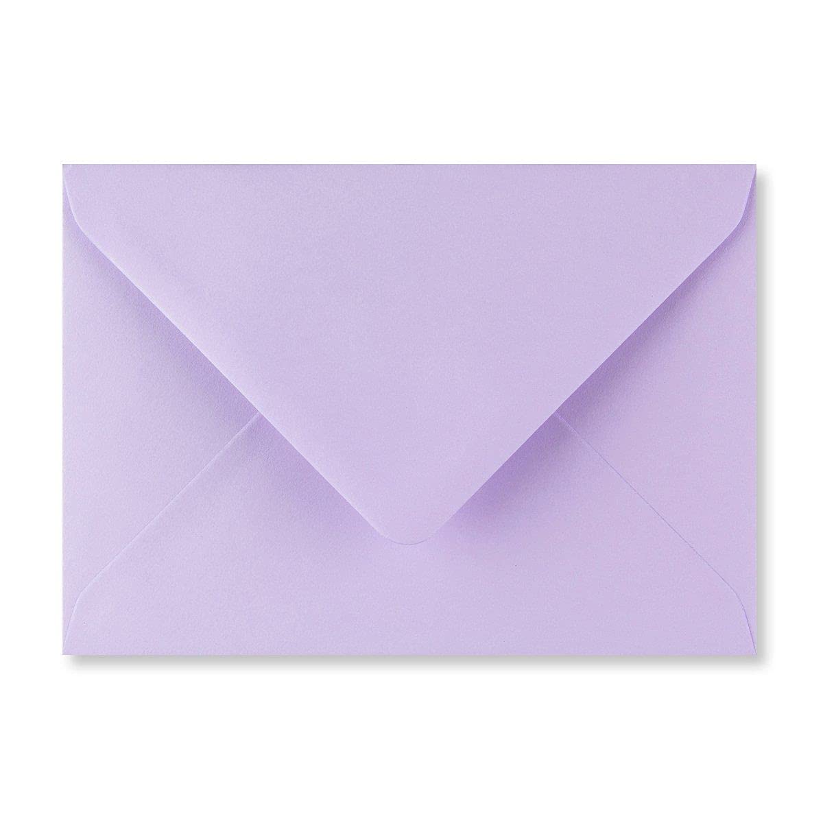 C6 Coloured Envelopes for A6 Greeting Cards Wedding Invitations & Crafts (114x162mm) Pack of 100 (Lilac)