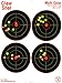 25 and 75 Pack - 4 Bullseye - Reactive Splatter Targets - Tagboard and Adhesive Versions- GlowShot - Multi Color - Gun and Rifle Targets