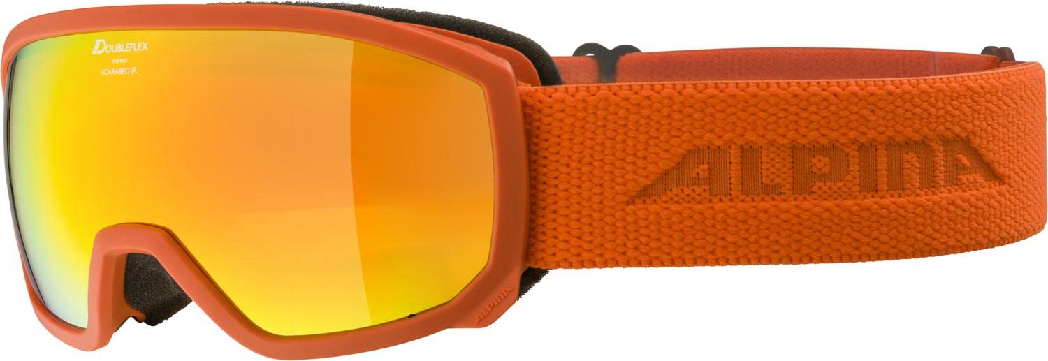 ALPINA Unisex - Children, SCARABEO JR. Q-LITE ski goggles, pumpkin matt, One Size