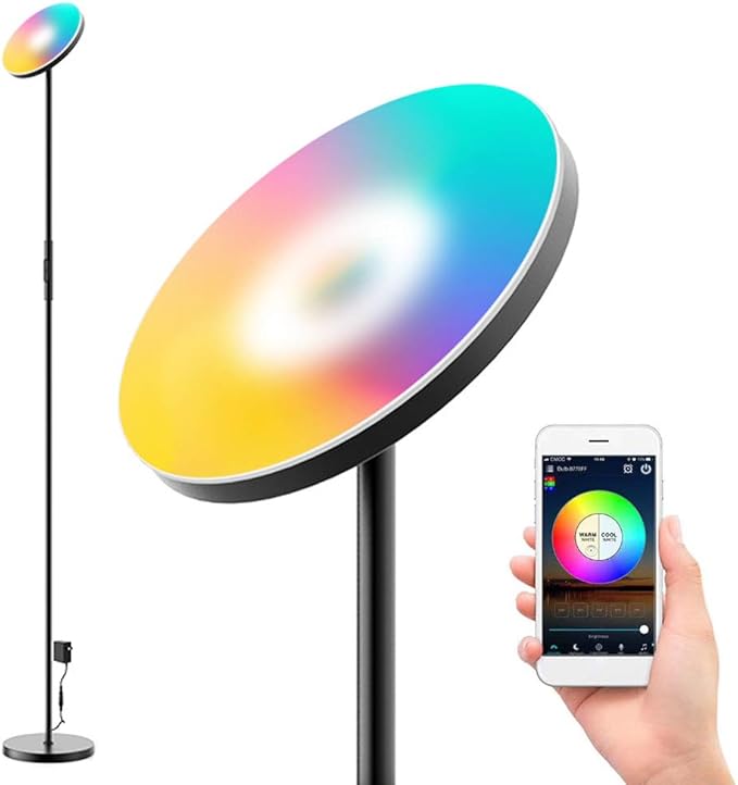 NIVNI LED light, Smart Floor Lamp Wifi LED Uplighter Floor Light 24W