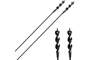 Lasnten 2 Pcs Flexible Drill Bit for Wire Pulling 36 x 3/4 x 1/4 Inch Long Auger Drill Bits with Fish Eye Hole and Screw Point for Wood Through Walls Ceilings and Sidewalks