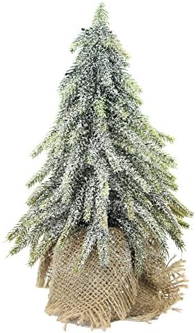 VIMI Small Artificial Plants and Mini Trees , Decor Bonsai for Christmas , Holiday and New Year Decorations , White , 10.6 inch