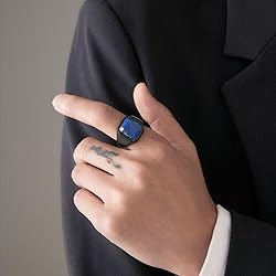MYNENEY 14K Gold/Silver Plated Square Signet Ring
