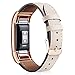 Wearlizer Compatible for with Leather Fitbit Charge 2 Bands Special Edition Lavender Rose Gold Buckle Replacement Charge 2 hr Band Straps Accessories Small Large Women Beige